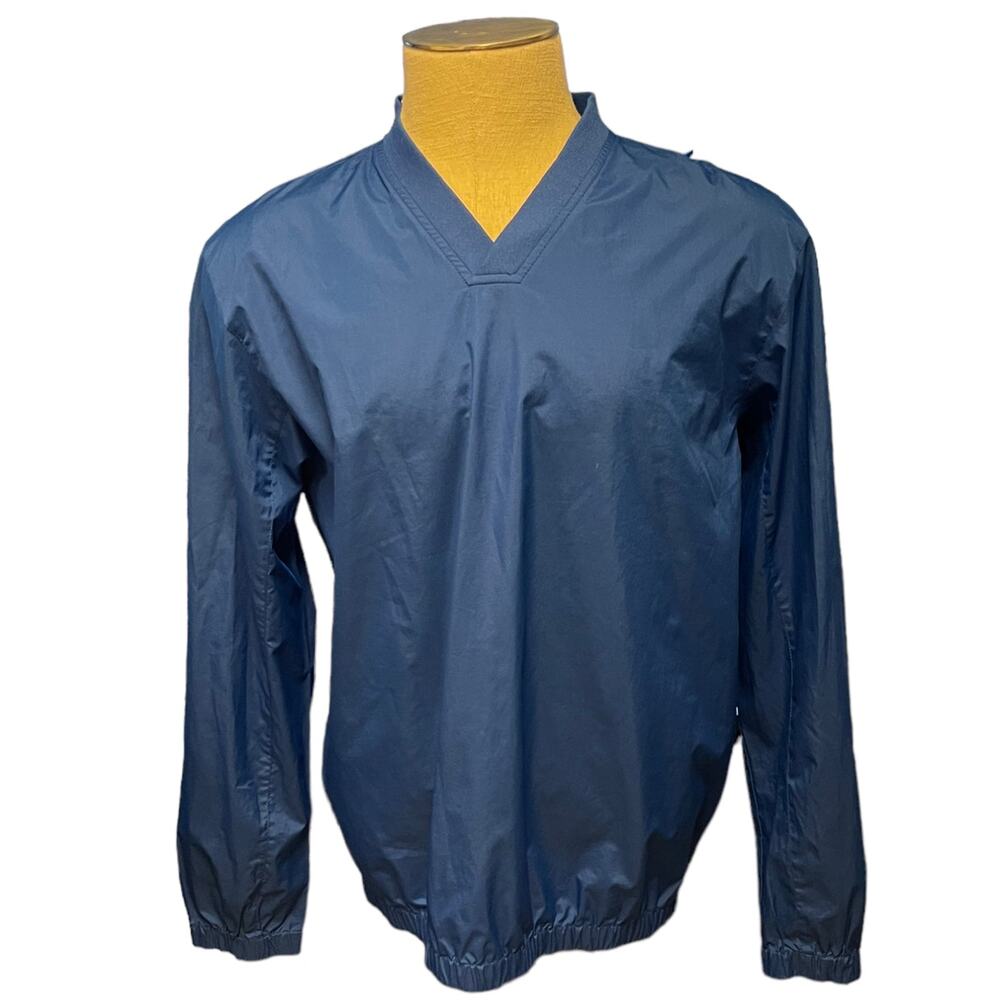 Port Authority Blue Pullover V Neck Windbreaker Moanalua Soccer Medium